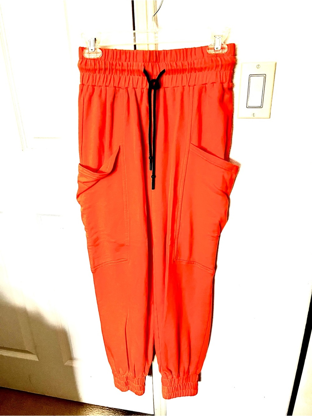 Bright Orange Jogger Pants with Drawstring